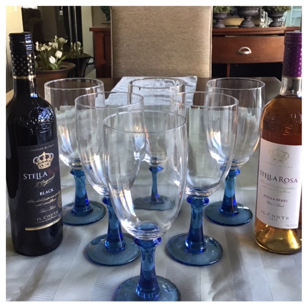 Six Color Stem Wine Glasses